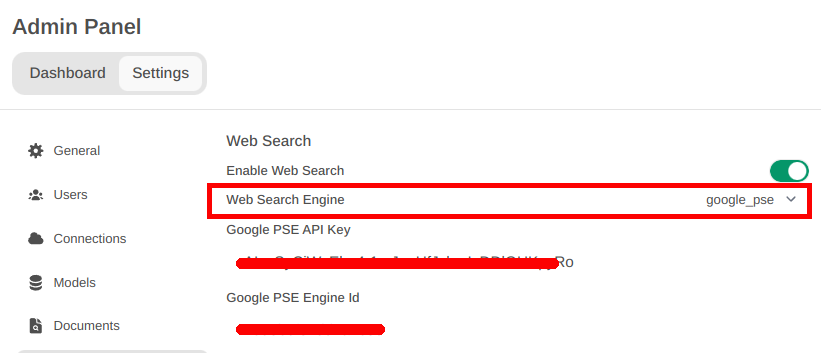 Sage Open WebUI Admin panel